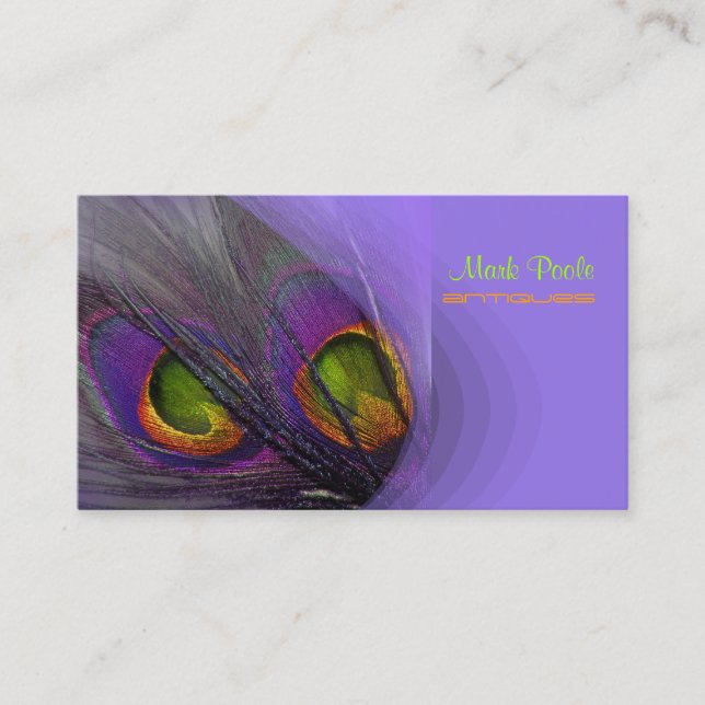 PixDezines Psychedelic Peacock, Customize It! Business Card (Front)