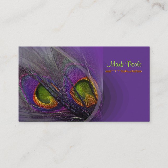 PixDezines Psychedelic Peacock, Customize It! Business Card (Front)