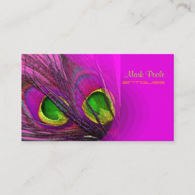 PixDezines Psychedelic Peacock, Customize It! Business Card (Front)