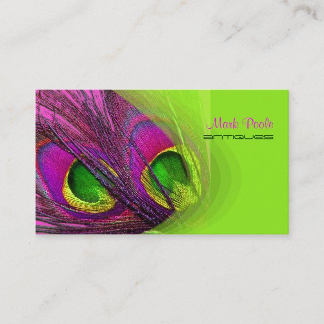 PixDezines Psychedelic Peacock, Customize It! Business Card (Front)