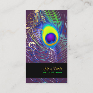 PixDezines psychedelic peacock+filigree swirls Business Card
