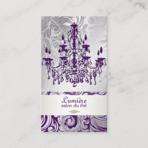 PixDezines purple chandelier/DIY colour Business Card