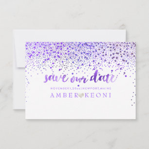 PixDezines Purple Confetti/Save our Date Save The Date