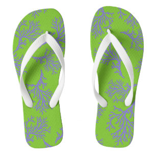 PixDezines purple corals/DIY colours Flip Flops