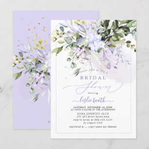 PixDezines Purple Gum Eucalyptus Bridal Shower Invitation