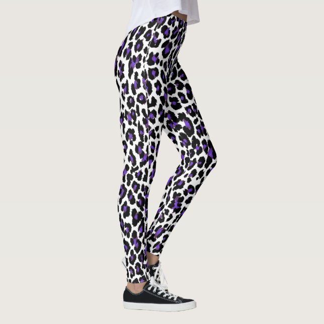 PixDezines Purple Leopard Print/DIY Background Leggings (Right)