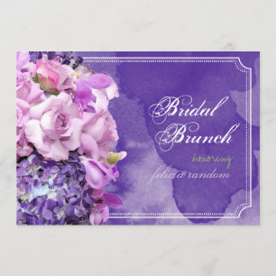 PixDezines purple roses/ hydrangeas/DIY event Invitation