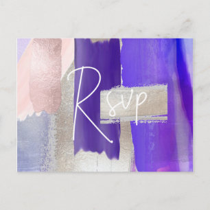 PixDezines Purple Watercolor RSVP w/Meal Choice Invitation Postcard