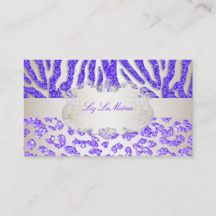 PixDezines purple zebra/leopard Business Card