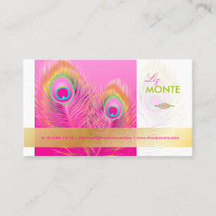 PixDezines Pzazz Peacock Feather for longevity Business Card