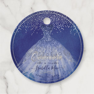 PixDezines Quinceanera Blue Ombre Favour Tags