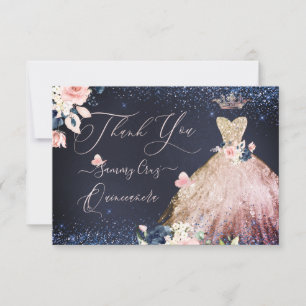 PixDezines Quinceanera Carte de remerciements