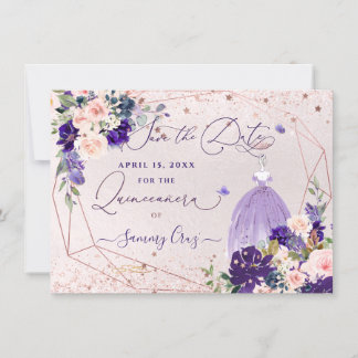 PixDezines Quinceanera Dusty Purple Dress Invitat Invitation