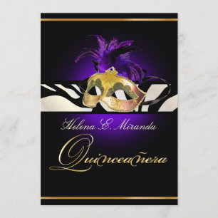 PixDezines Quincenera/Purple/ Zebra/DIY colour!! Invitation