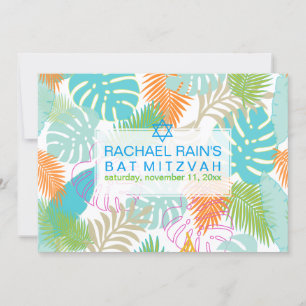 PixDezines rainforest bat mitzvah/luau Invitation
