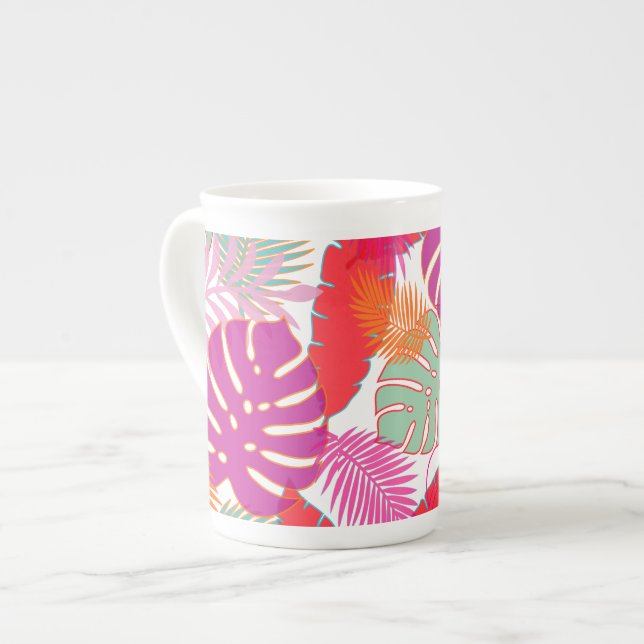 PixDezines rainforest/DIY background colour Bone China Mug (Front Left)