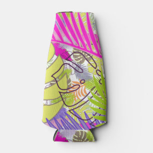 PixDezines rainforest/DIY background colour Bottle Cooler