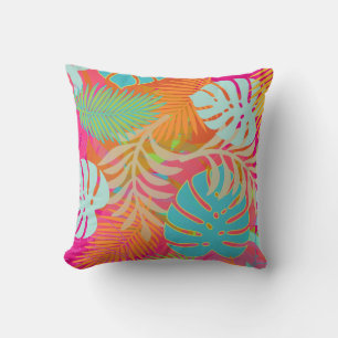 PixDezines rainforest/monstera/diy background Throw Pillow