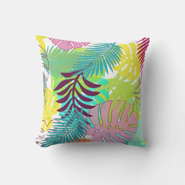 PixDezines rainforest/monstera/diy background Throw Pillow (Front)