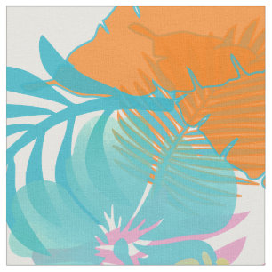 PixDezines rainforest teal/orange/yellow/green Fabric