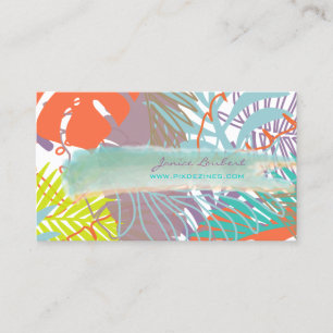 PixDezines rainforest/tropical foliage/DIY colour Business Card