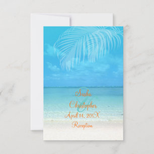 PixDezines reception/rsvp tropical beach RSVP Card