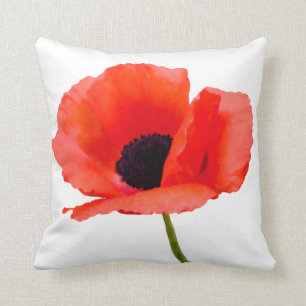 PixDezines red poppies/DIY background colours Throw Pillow