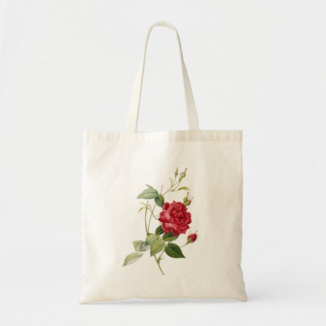 PixDezines Red Roses/Redoute Illustration/ Tote Bag (Front)
