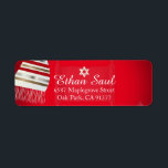 PixDezines Red Talit Bar Mitzvah/Return Add<br><div class="desc">PixDezines talit bar mitzvah stylish return address labels / stickers DIY colour, accented with star of david.
Copyright © 2010-2016 PixDezines.com™ and PixDezines™ on zazzle.com. All rights reserved.</div>