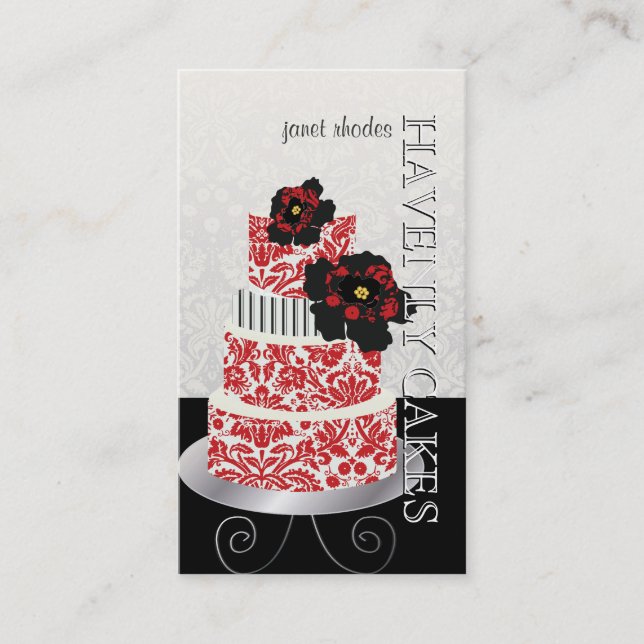 PixDezines red velvet cake /pâtisserie Business Card (Front)