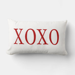 PixDezines RED XOXO/DIY background colour Lumbar Pillow