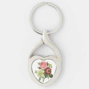 PixDezines redoute clementine, anemone Keychain