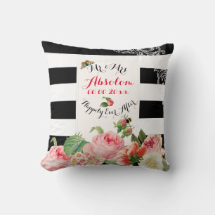 PixDezines redoute floral/vintage roses/chic Throw Pillow