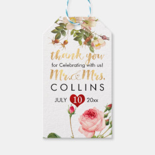PixDezines Redoute Vintage Roses Gift Tags
