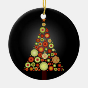 PixDezines Retro Christmas Ornaments Tree