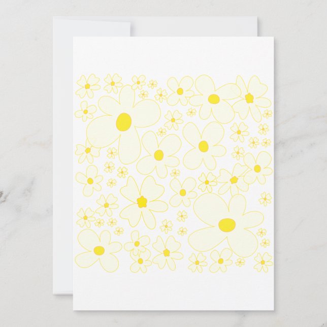 PixDezines Retro DaisiesPhoto/Bat Mitzvah Invitation (Back)