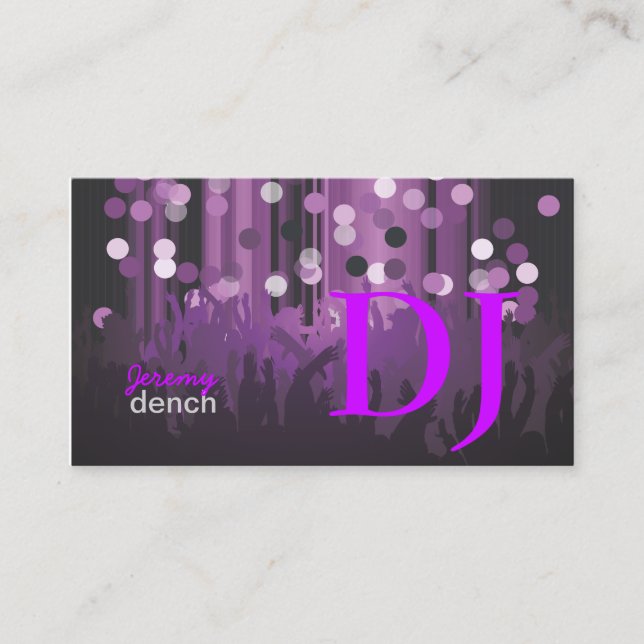 PixDezines Retro DJ+dance hall Business Card (Front)