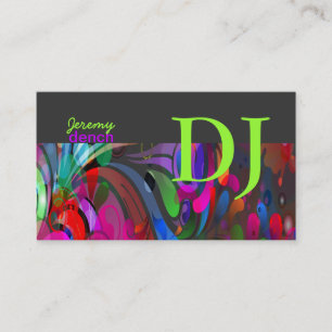 PixDezines Retro DJ+disco swirls Business Card