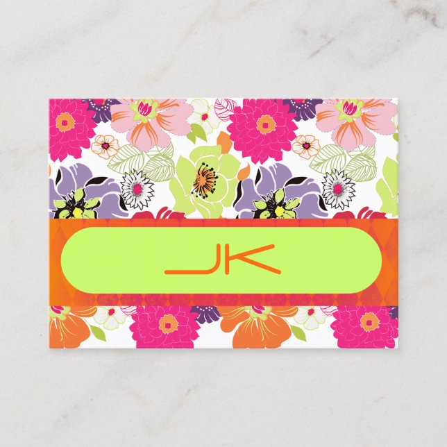 PixDezines Retro Floral ~ Alegre Business Card (Front)