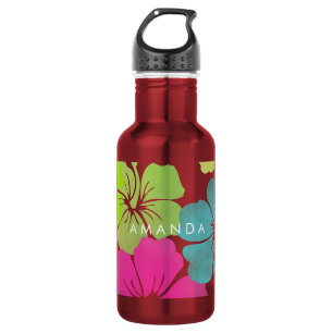PixDezines retro hibiscus 532 Ml Water Bottle