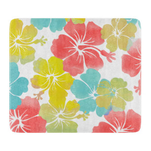 PixDezines retro hibiscus Cutting Board