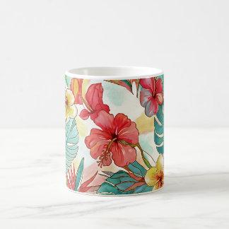 PixDezines Retro Hyper H2 Hawaii Floral Foliage Coffee Mug