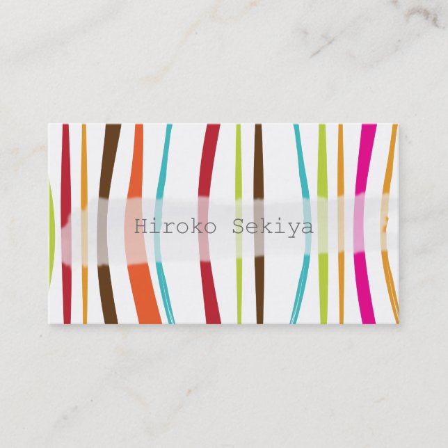 PixDezines retro/organic stripes Business Card (Front)