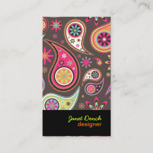 PixDezines Retro Paisley/DIY background colour Business Card