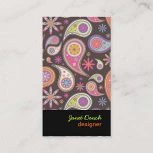 PixDezines Retro Paisley in pastel Business Card