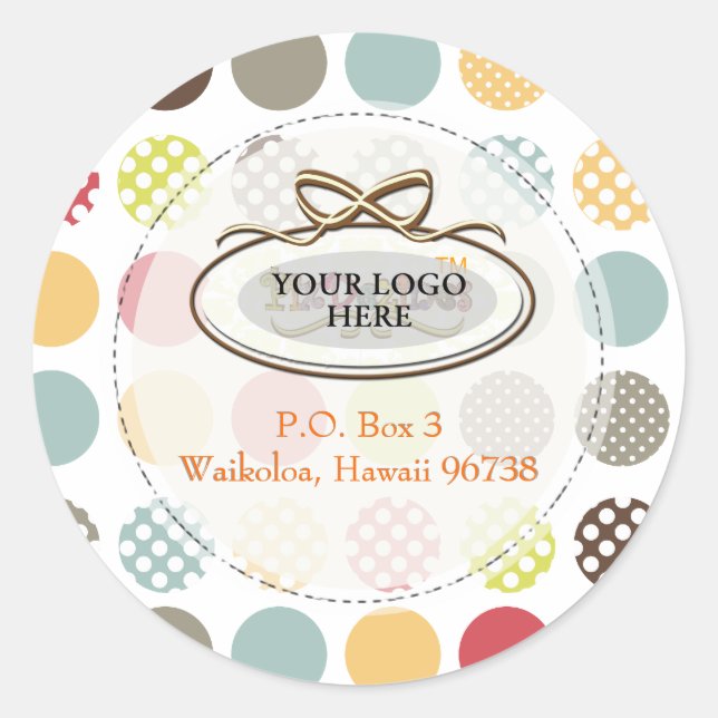 PixDezines retro polka dots/diy background Classic Round Sticker (Front)