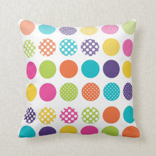 PixDezines retro polka dots/diy background colours Throw Pillow