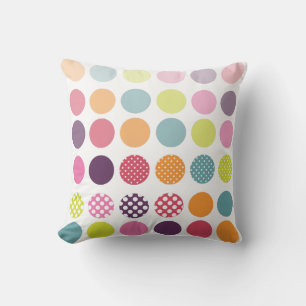 PixDezines retro polka dots/diy background colours Throw Pillow