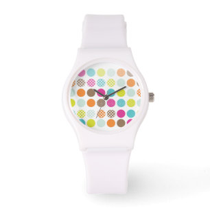 PixDezines retro polka dots Watch