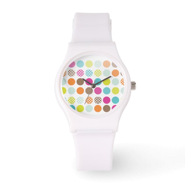 PixDezines retro polka dots Watch (Front)